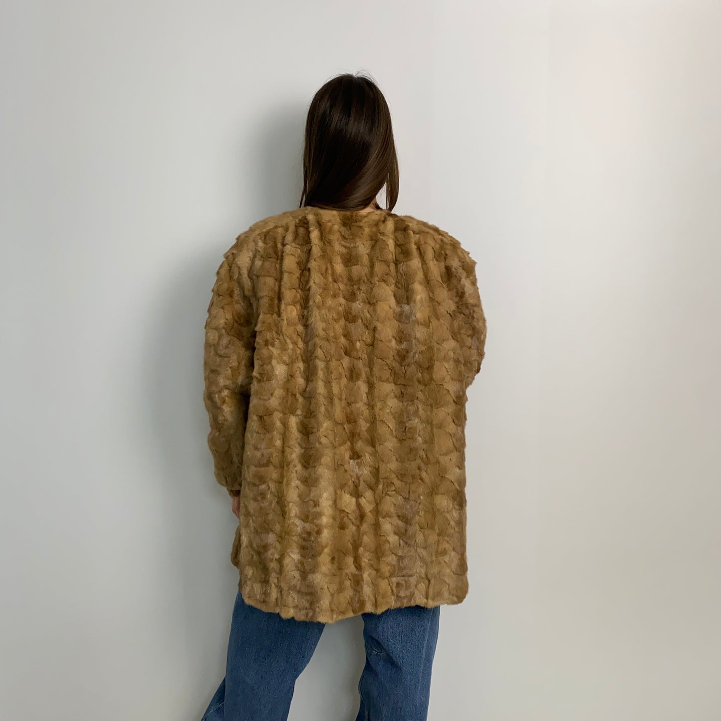 Cappotto in visone miele n459