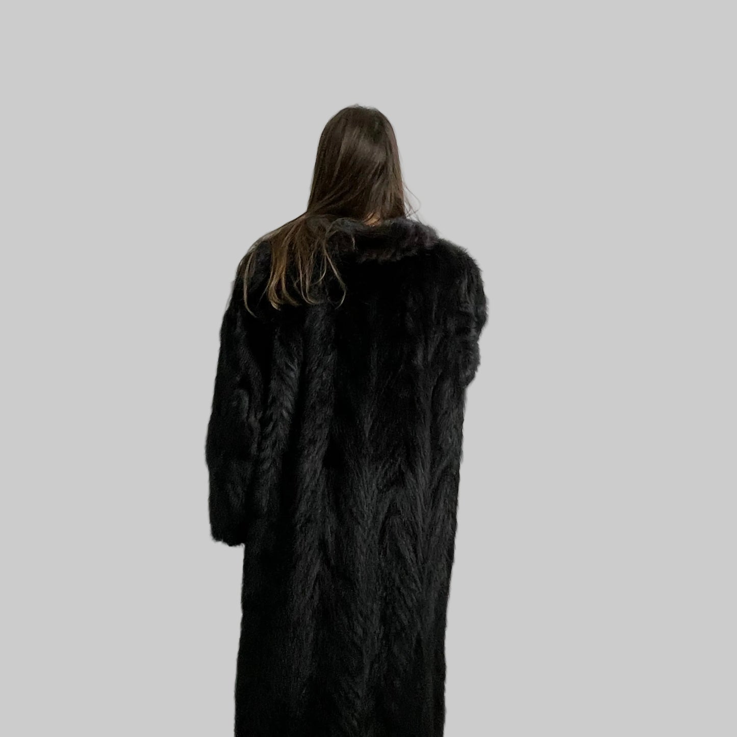 Cappotto in visone nero