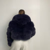 Pelliccia di volpe crop blu navy