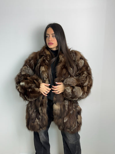 Pelliccia in volpe argentata