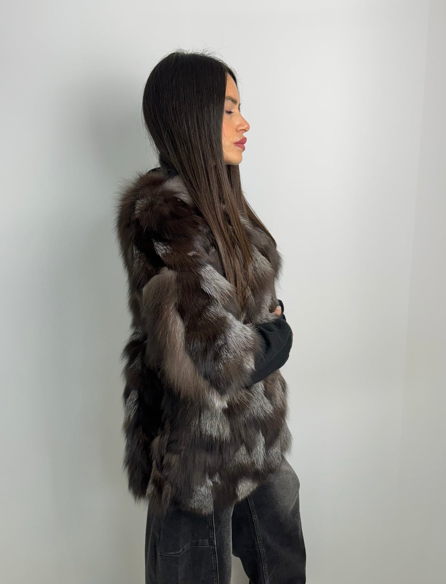 Pelliccia in volpe argentata