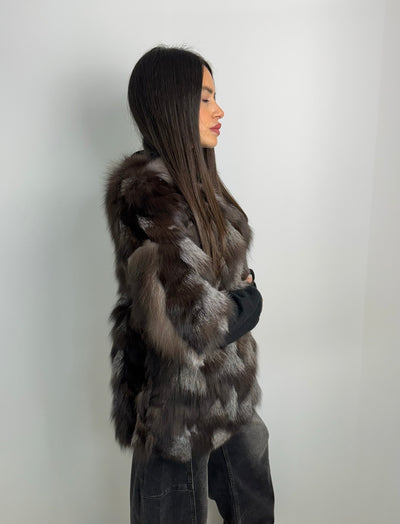 Pelliccia in volpe argentata
