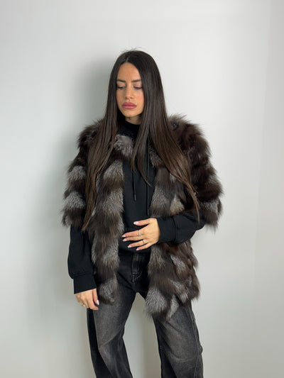 Pelliccia in volpe argentata