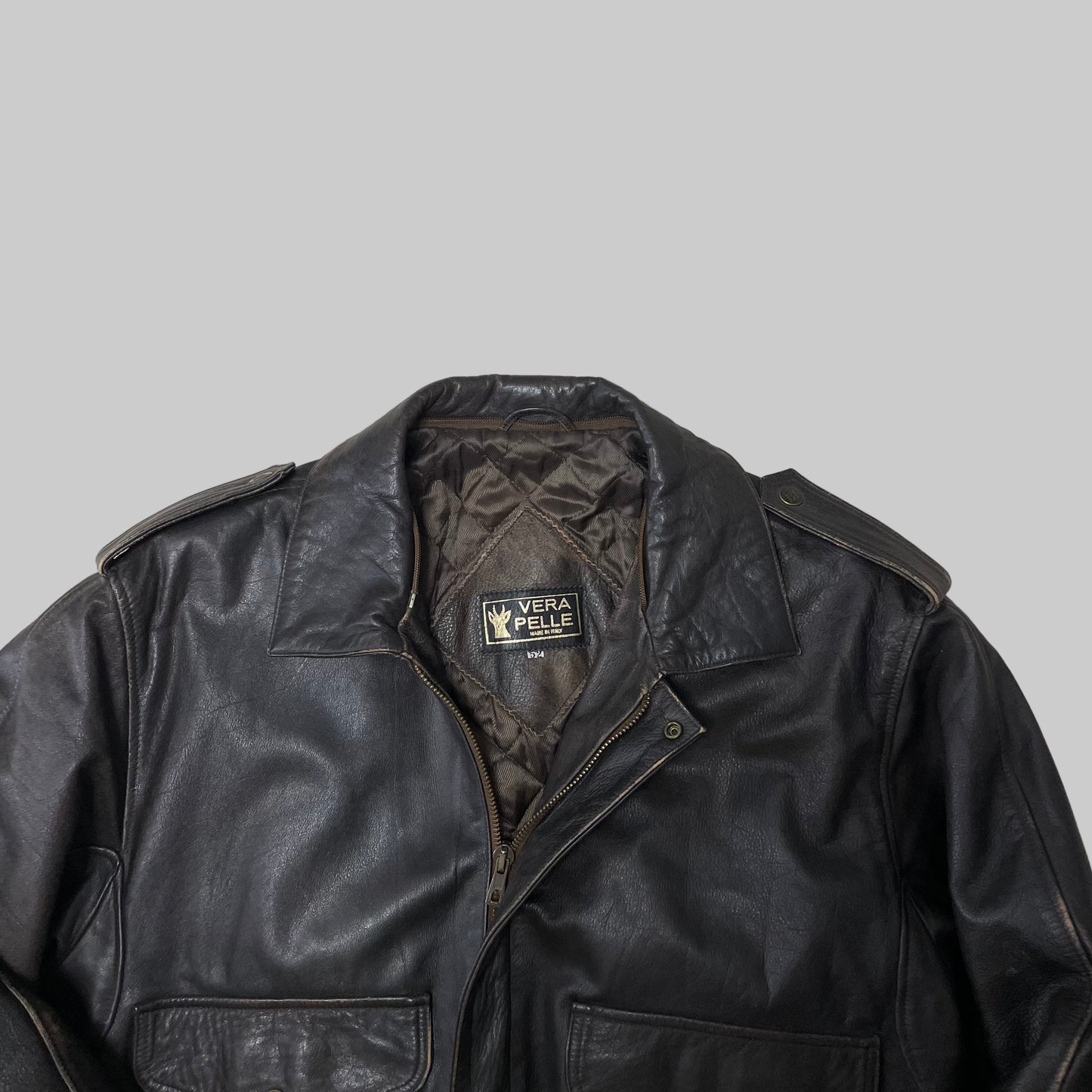 Giubbotto nero in pelle Vintage