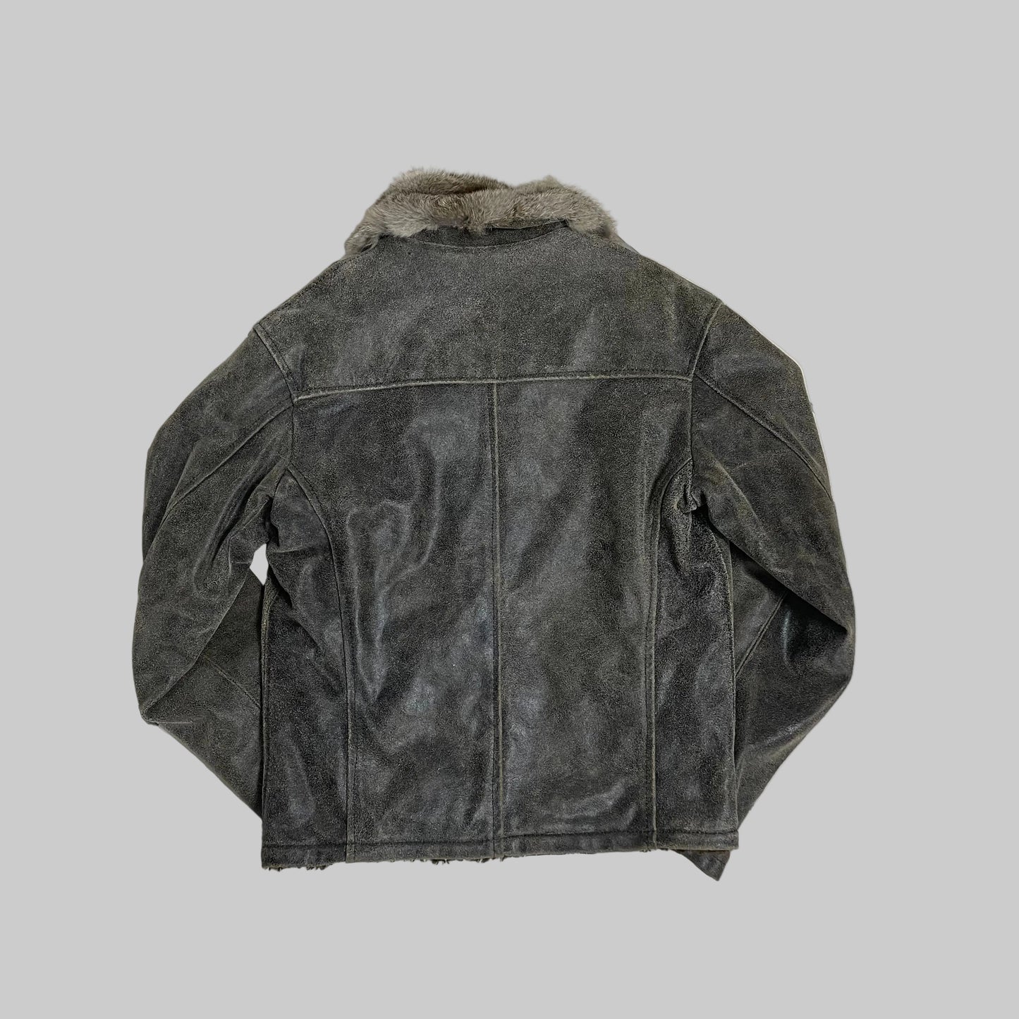 Giubbotto imbottito con collo in pelliccia