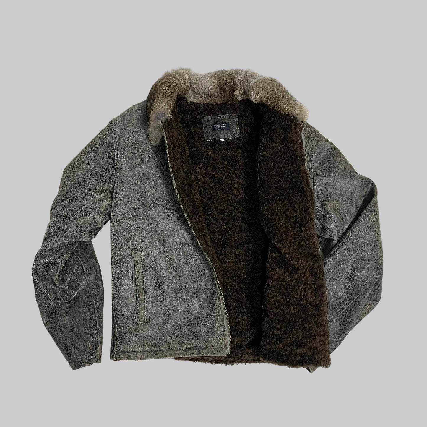 Giubbotto imbottito con collo in pelliccia