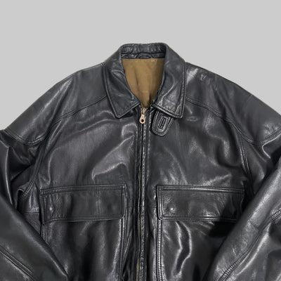Bomber nero in pelle Vintage