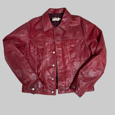 Giubbotto rosso in pelle Vintage