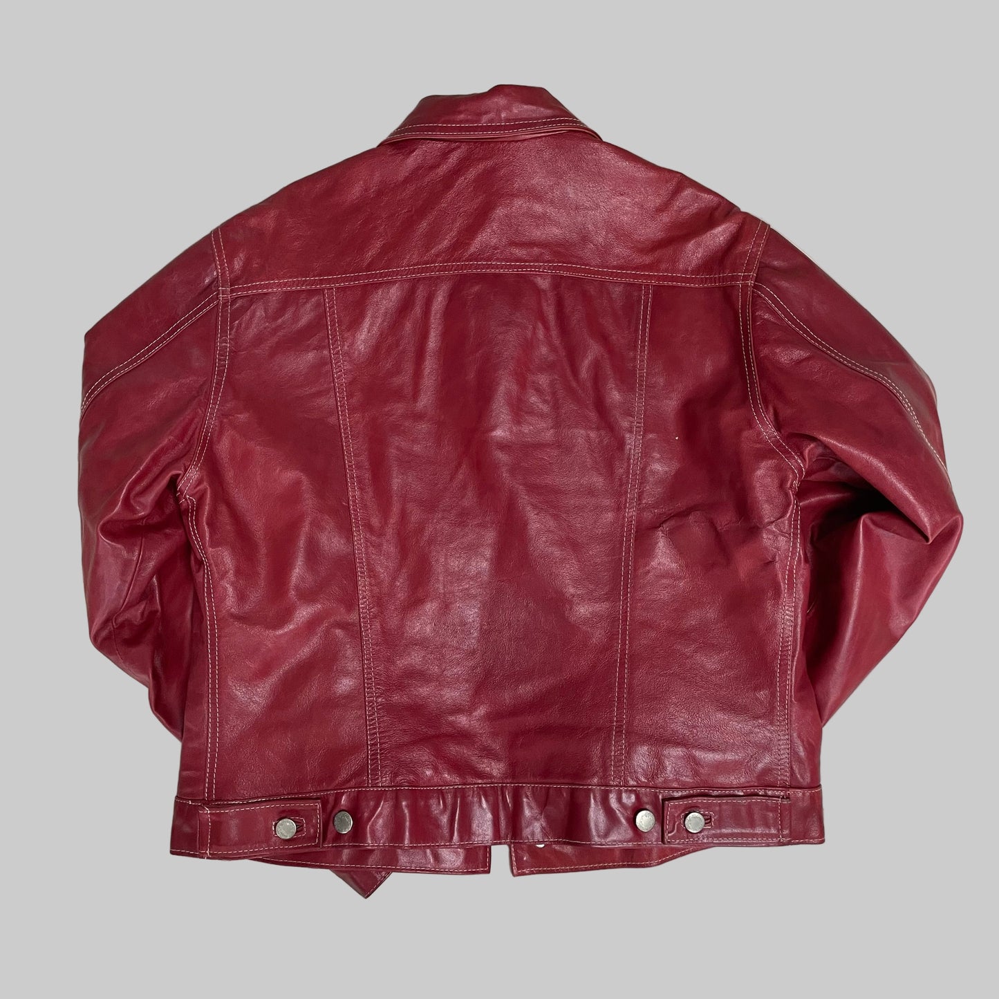 Giubbotto rosso in pelle Vintage