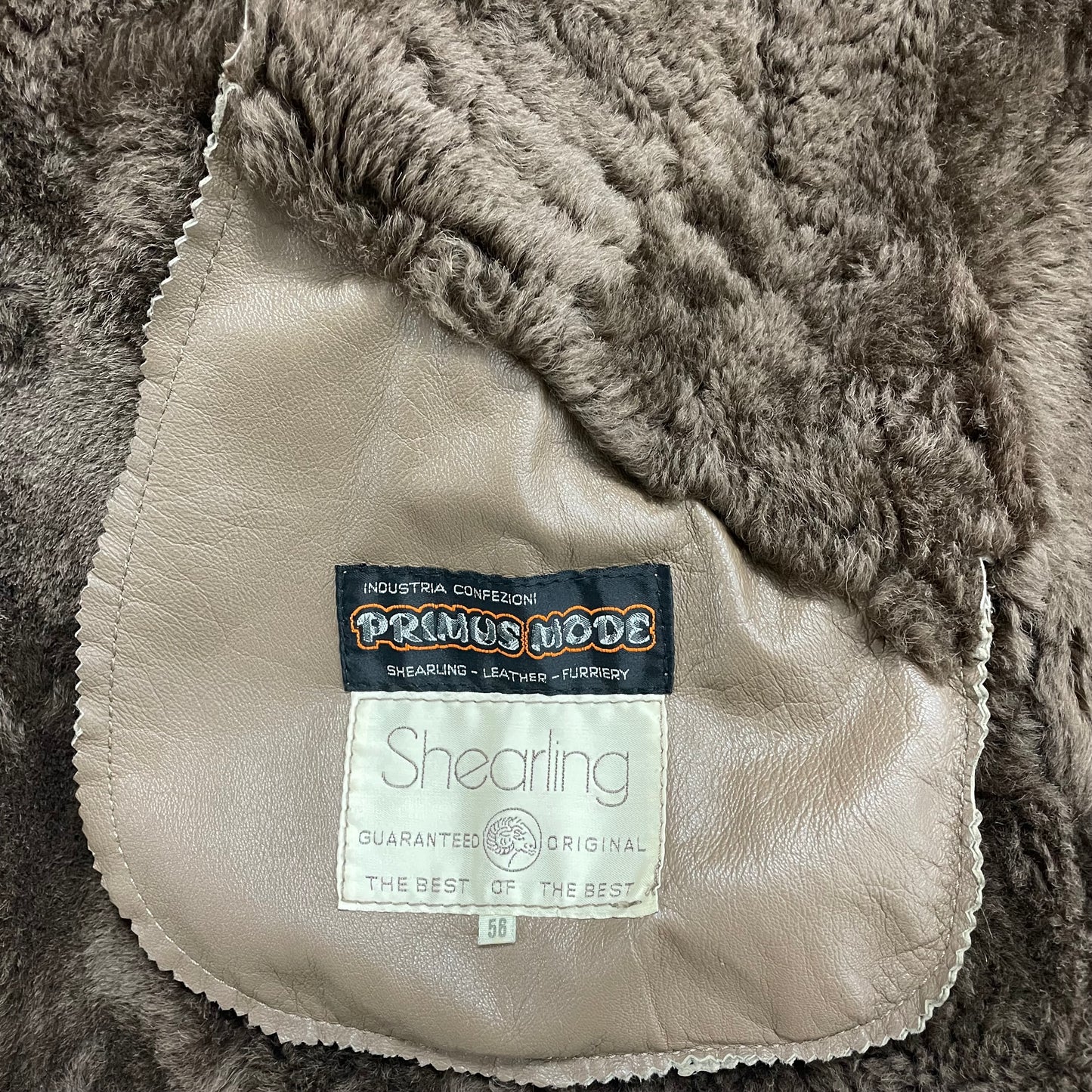 Montone vintage Shearling marrone