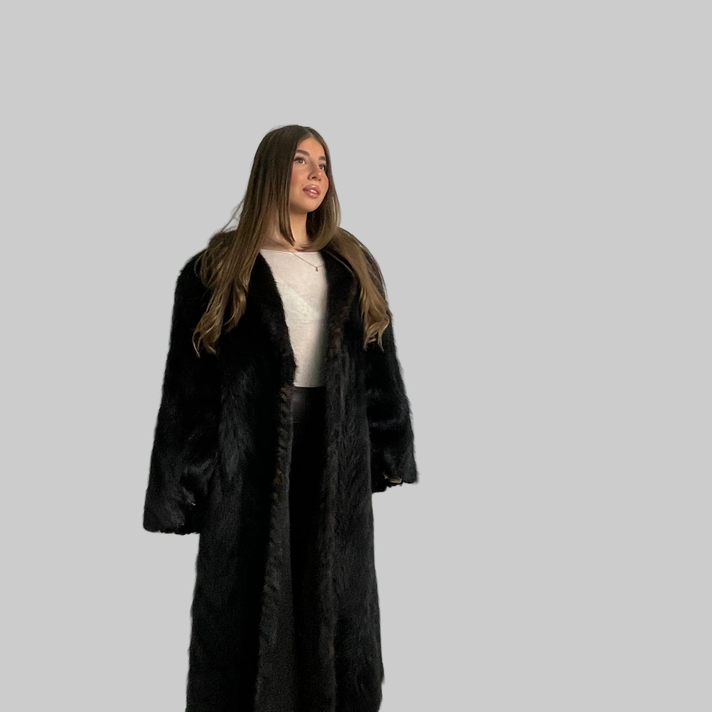 Cappotto in visone nero