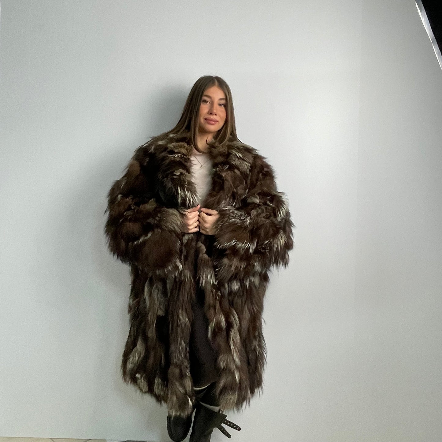 Pelliccia di volpe oversize