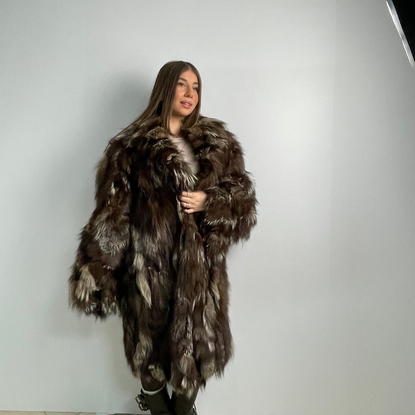 Pelliccia di volpe oversize